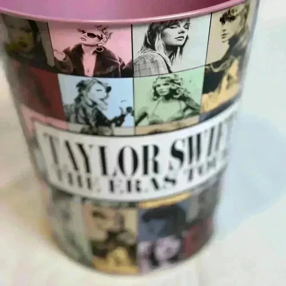 Taylor Swift The Eras Tour Movie Pink Popcorn Metal Tin Bucket AMC Exclusive NEW - Picture 4 of 4
